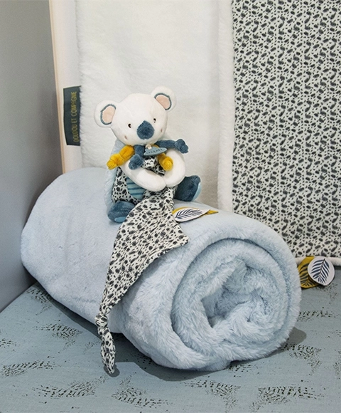 Plush Baby Blanket Koala Yoca Blue