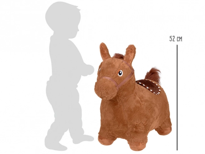 Inflatable Plush Bouncing Horse for Kids – Brown