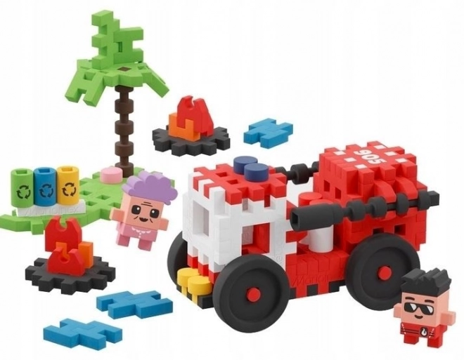 Mini Waffle Fire Truck Construction Set