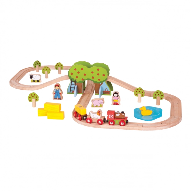 Bigjigs Rail Wooden Farm Train Set