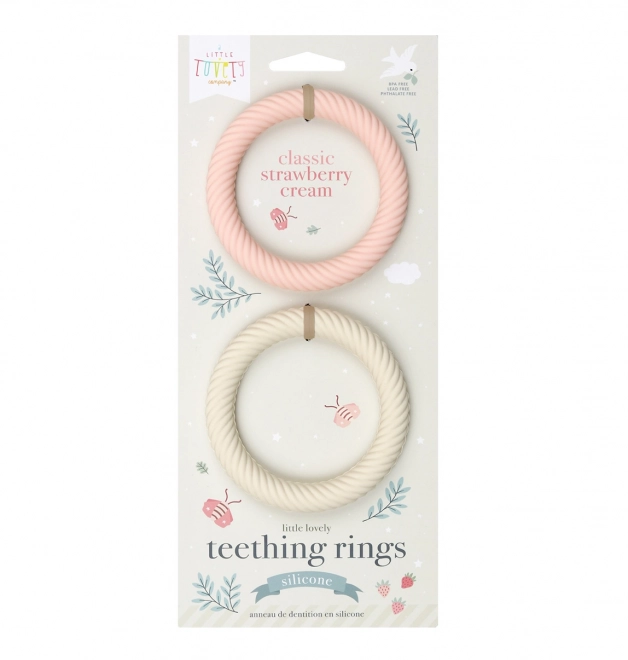 Silicone Baby Teethers - Strawberries and Cream Set