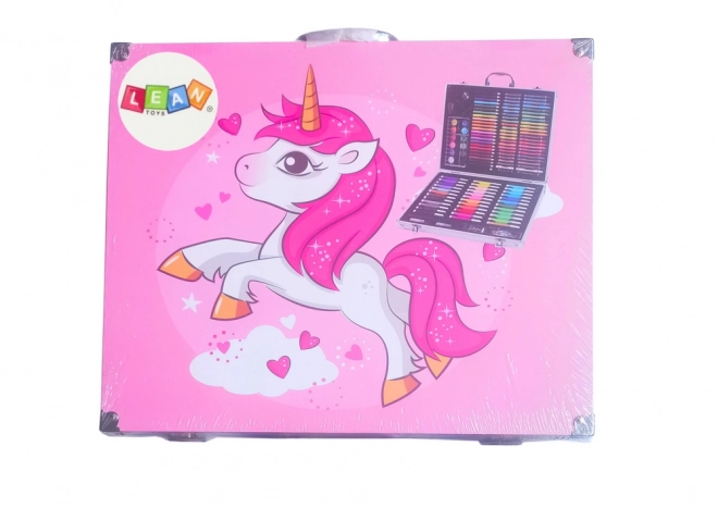 Artistic Set in Pink Unicorn Suitcase