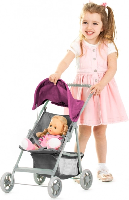 Chipolino Alice Doll Stroller Grey Pink