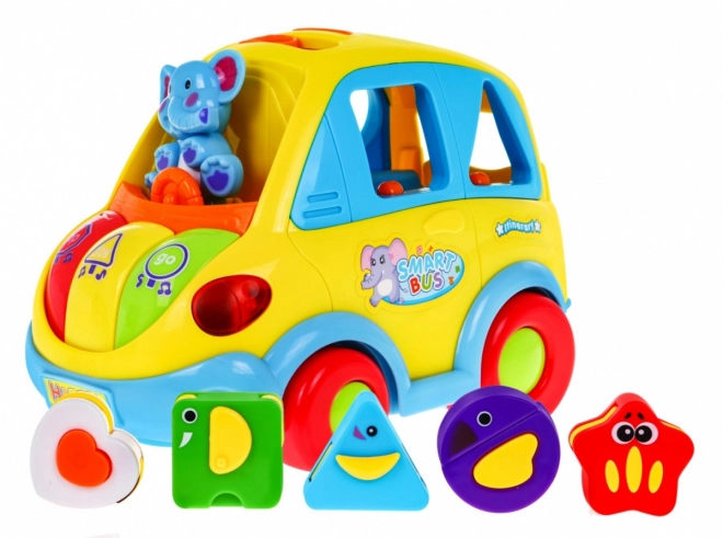 Interactive Smart Bus for Kids 18m+ with Sounds, Lights, Shape Sorter, and Transforming Blocks