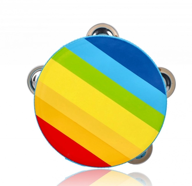 Rainbow Wooden Tambourine