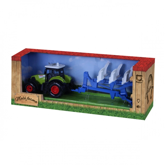 Plastic Tractor with Sound and Light and Plough Trailer