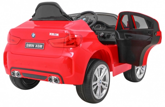 BMW X6M Electric Children's Car Red + Remote Control + EVA + Slow Start + Audio Panel + LED Indicator