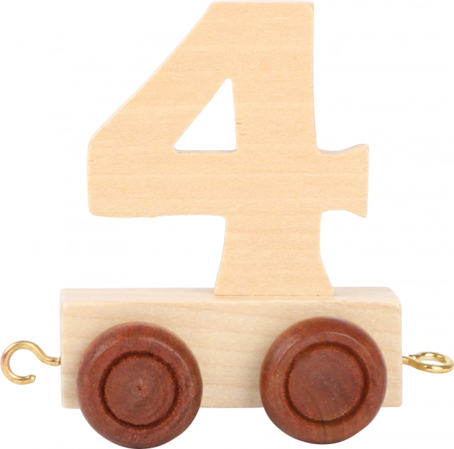 Wooden Train Track Carriage - Natural Number 4