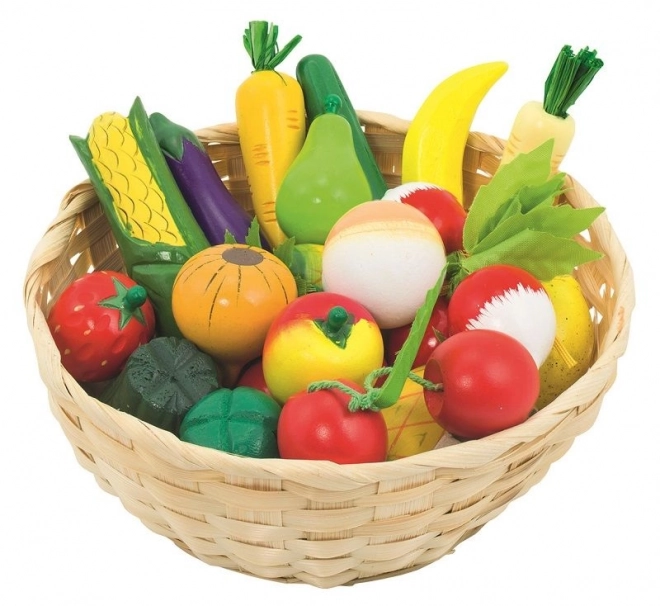 Wooden Fruit and Vegetable Basket Set