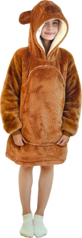 Warm hoodie blanket with hood for kids – capybara Cozy Noxxiez