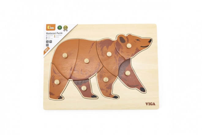 Wooden Montessori Puzzle - Bear