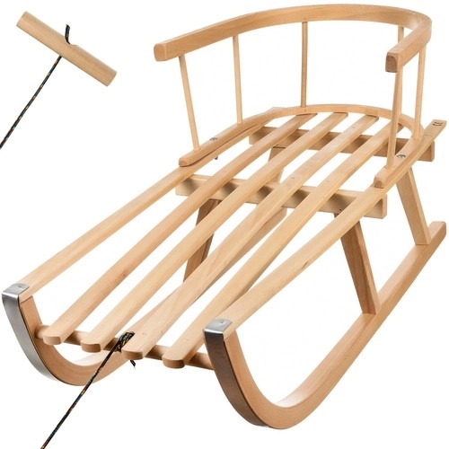 Wooden Sledge with Backrest