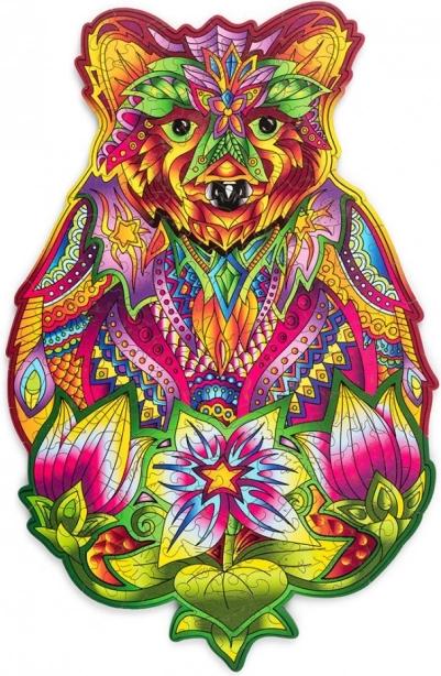 Artistic bear with rich patterns