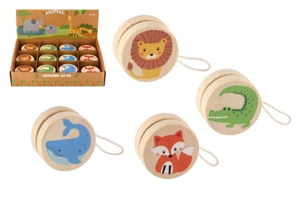 Wooden Yo-Yo with Animal Designs