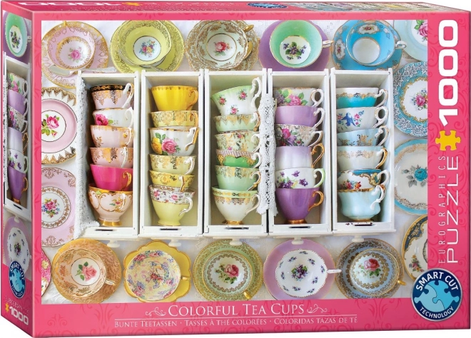 Colorful Tea Cups Puzzle 1000 Pieces