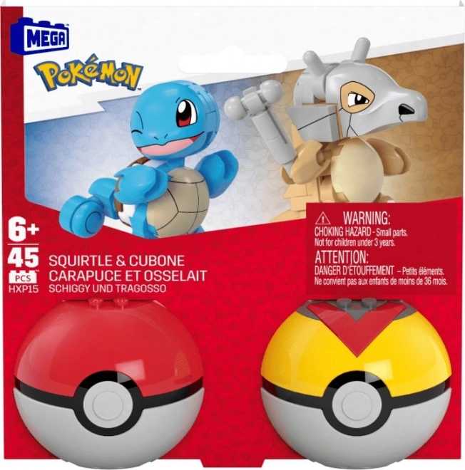 Mega Pokemon Building Blocks with Squirtle and Cubone Figures