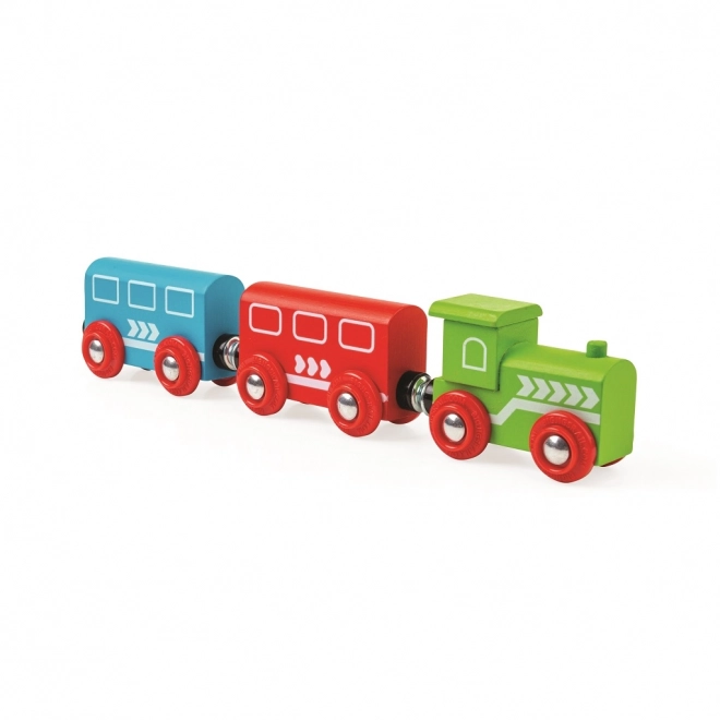 Bigjigs Rail Wooden Train Set with Country Road 80 Pieces