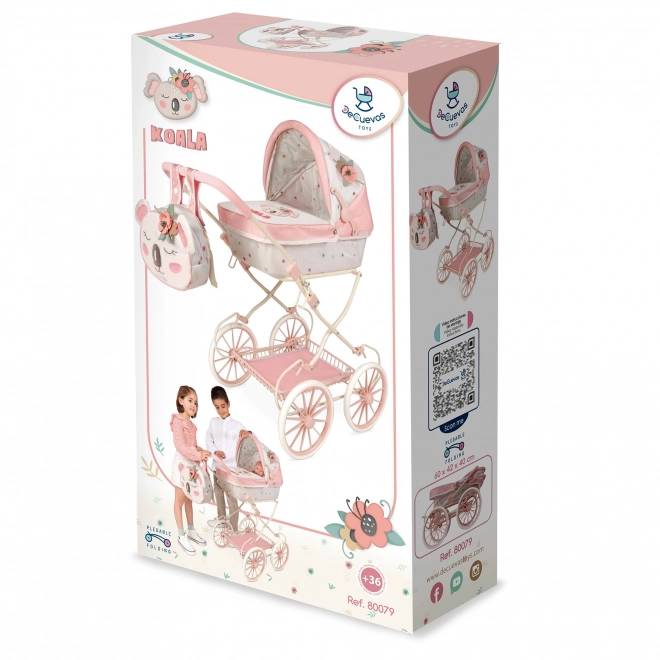 DeCuevas Foldable Doll Pram with Backpack Koala 2024 - 81 cm