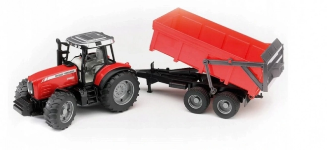 Bruder Massey Ferguson Tractor with Tipping Trailer Red