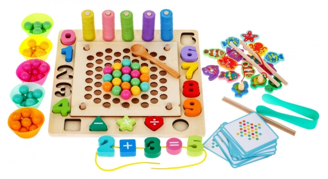 Wooden Educational Games Set 6 in 1 for Kids 3+