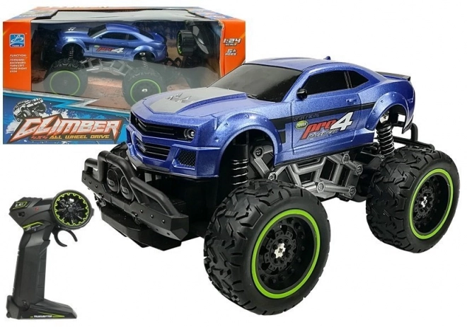 Remote Controlled Off-Road Car with High Wheels Blue