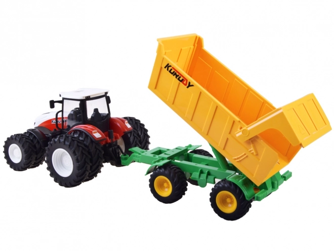 Remote Control Tractor with Rubber Wheels and Trailer