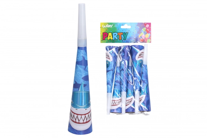 Shark Party Trumpets 20 cm Set of 6