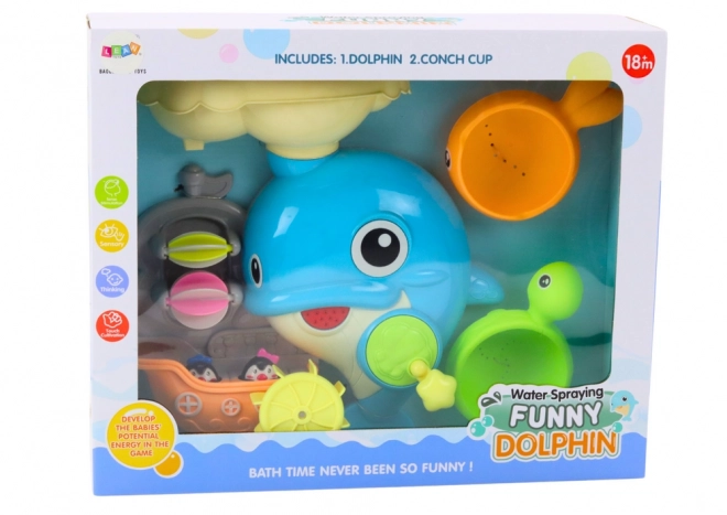 Blue Dolphin Bath Toy Set