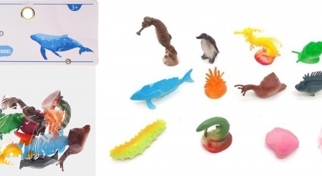 Set van figuren Zeewereld 12 stuks 7 cm