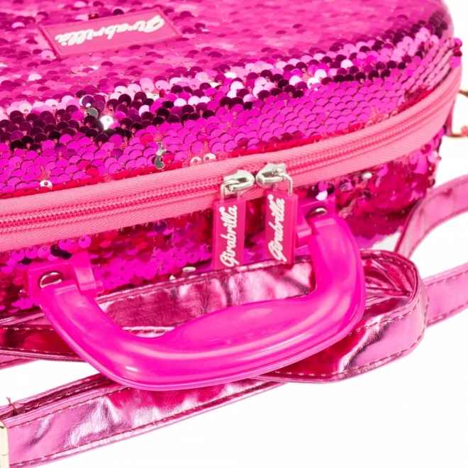 Girabrilla Pink and Silver Makeup Suitcase