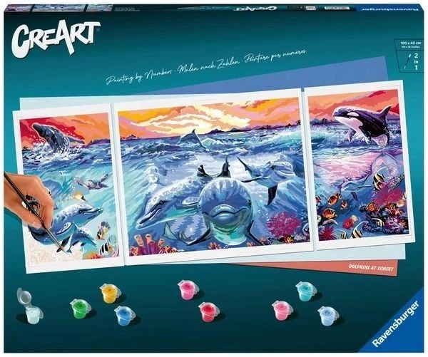 CreArt dolphins paint by numbers kit