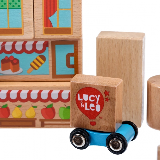 City Wooden Block Set with Cars