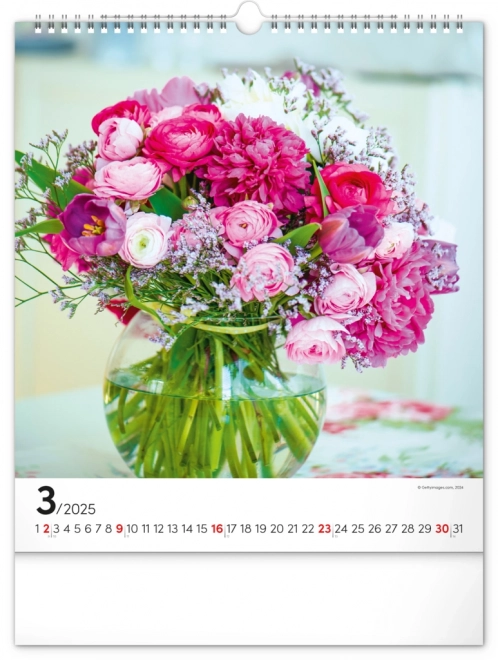 Wall Calendar Flowers 2025