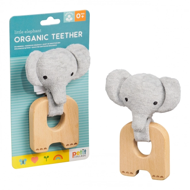 Petit Collage Elephant Teether