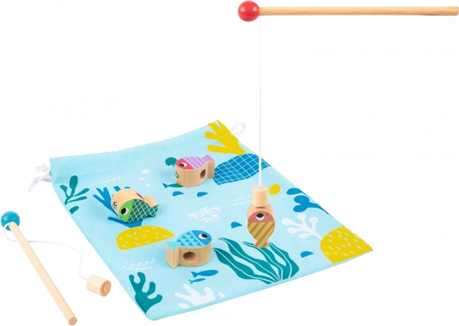 Tooky Toy Jeu en Bois Baleine et Poissons Multifonctions 4 en 1