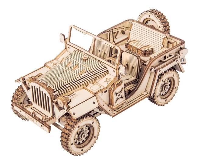 Wooden Model Military Jeep Puzzle