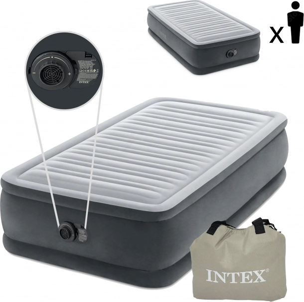 matelas pneumatique une personne 191 × 99 cm avec pompe électrique Intex Deluxe
