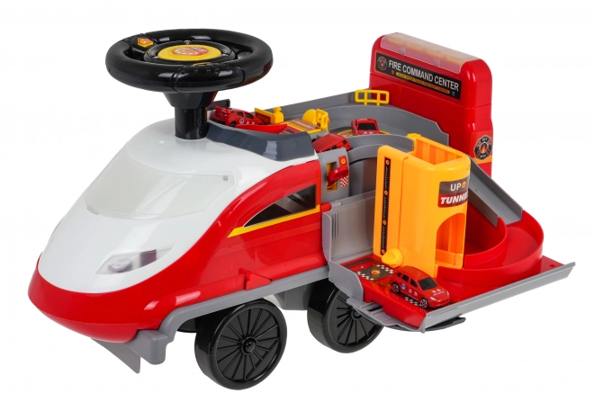 Interactive Fire Truck Ride-On 2-in-1 with Sound and Lights for Kids 3+