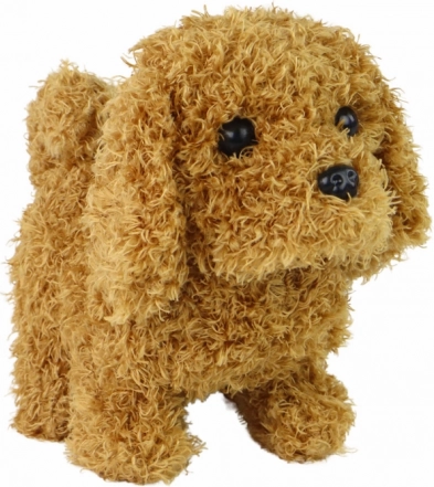 Jouet interactif chiot aboyant marron