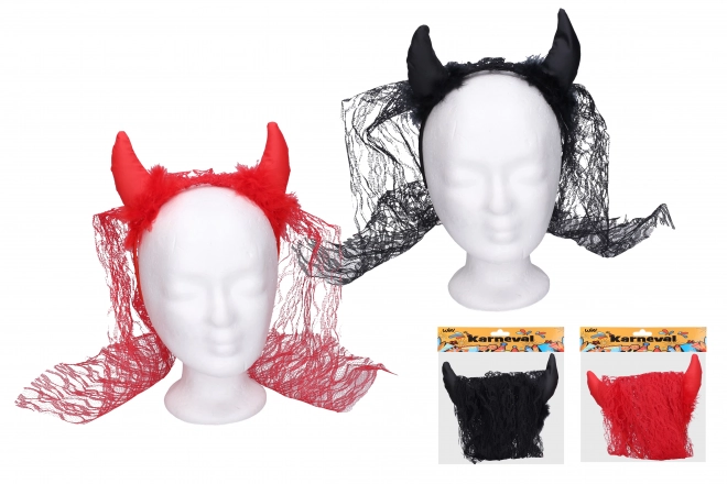 Carnival Set - Headband with Horns and Veil