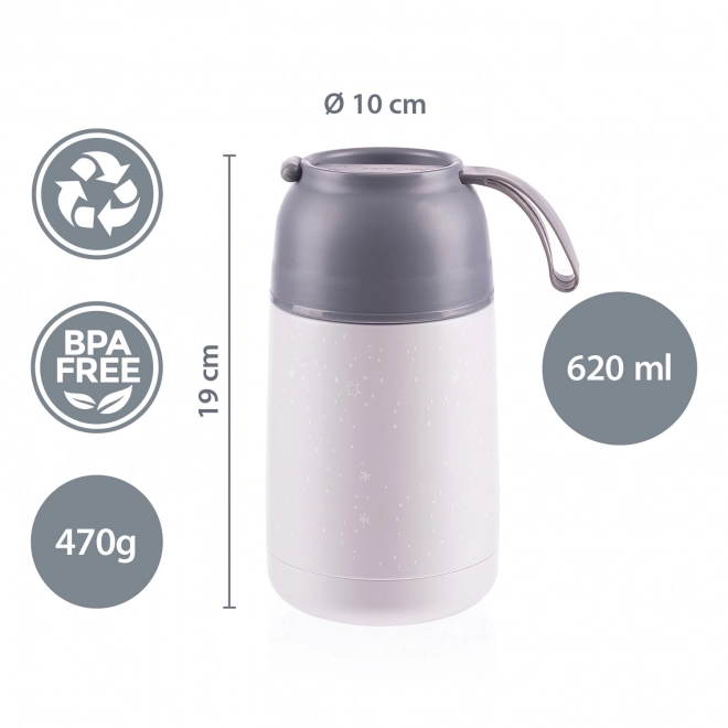 Thermal Food Flask with Silicone Holder 620ml - Flowers Design