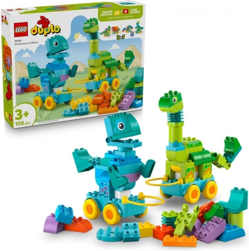 Costruzioni LEGO DUPLO 3 in 1: Dinosauri su Ruote