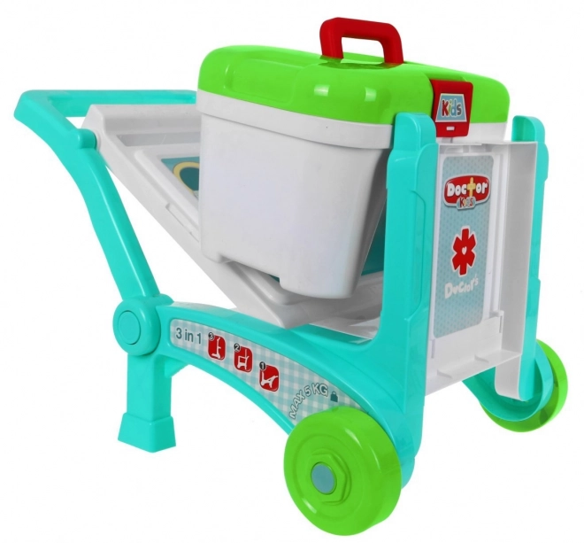 Portable Children's Medical Playset with Suitcase and Cart