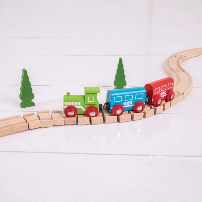 Flexible Wooden Train Track Set