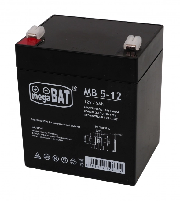 Rechargeable Vehicle Battery 12V 5AH