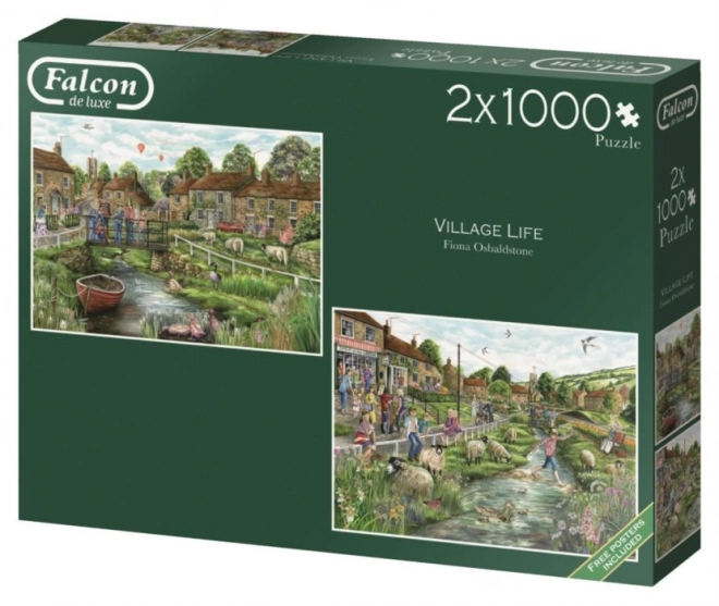 Falcon Puzzle Life in the Countryside 2x1000 Pieces