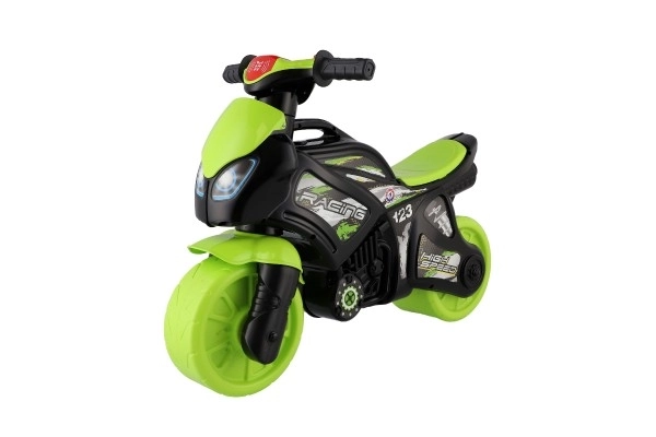 Balance Bike Motorcycle Green-Black with Light and Sound