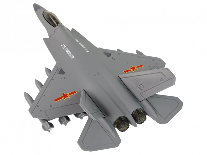 Friction Powered Dark Gray Fighter Jet Model