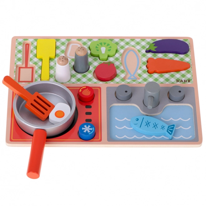 Wooden Children's Kitchen Set with Stove and Sink