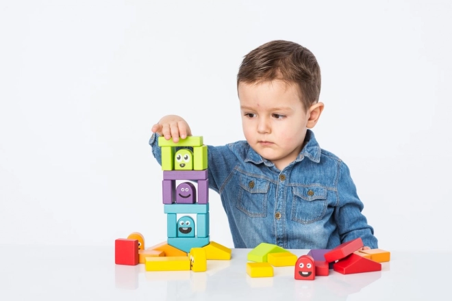 Colorful Houses Wooden Building Set